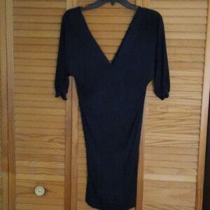 Diesel Dolman23 Sleeve Deep V Blue Black Dress